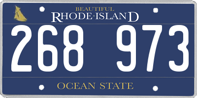 RI license plate 268973