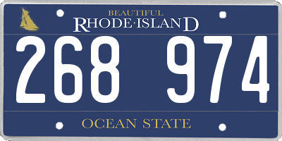 RI license plate 268974