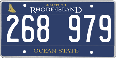 RI license plate 268979