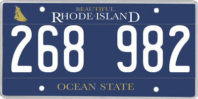 RI license plate 268982