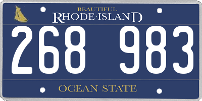 RI license plate 268983