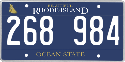 RI license plate 268984