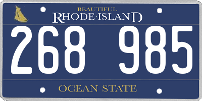 RI license plate 268985