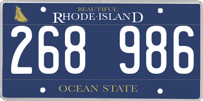 RI license plate 268986