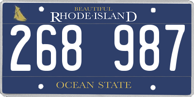 RI license plate 268987