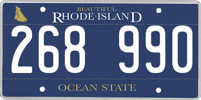 RI license plate 268990