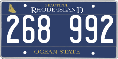 RI license plate 268992