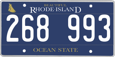 RI license plate 268993