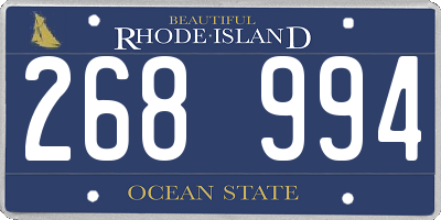 RI license plate 268994