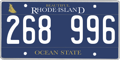 RI license plate 268996