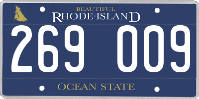 RI license plate 269009