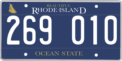 RI license plate 269010