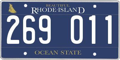 RI license plate 269011