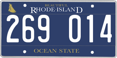 RI license plate 269014