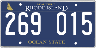 RI license plate 269015