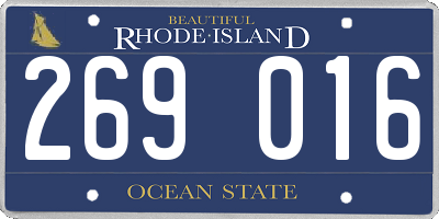 RI license plate 269016
