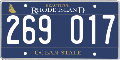 RI license plate 269017