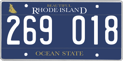 RI license plate 269018