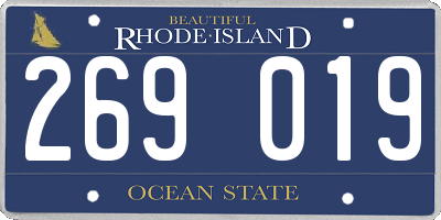 RI license plate 269019