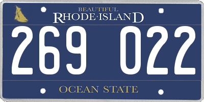 RI license plate 269022
