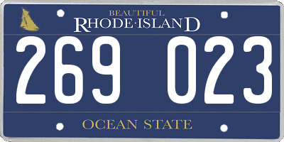 RI license plate 269023