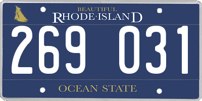 RI license plate 269031