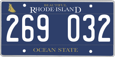 RI license plate 269032
