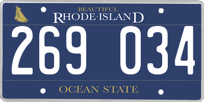 RI license plate 269034