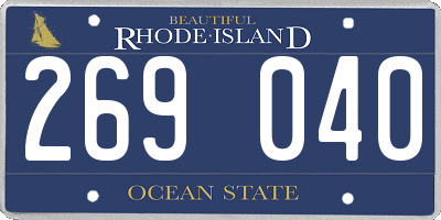 RI license plate 269040