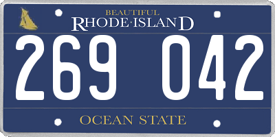 RI license plate 269042