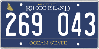RI license plate 269043