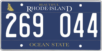 RI license plate 269044