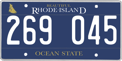 RI license plate 269045
