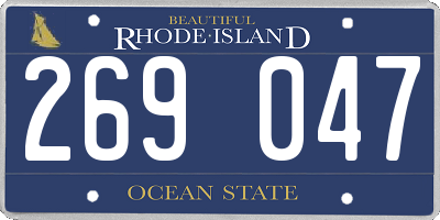 RI license plate 269047