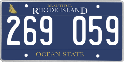 RI license plate 269059