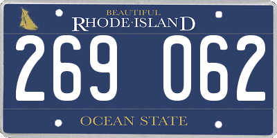 RI license plate 269062