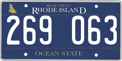 RI license plate 269063