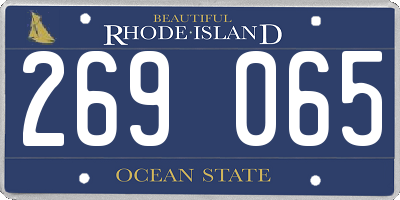 RI license plate 269065
