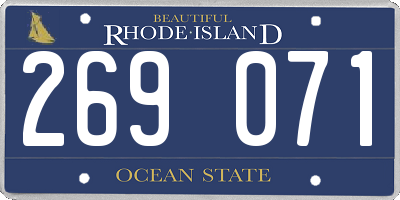 RI license plate 269071