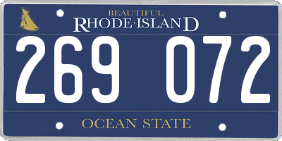 RI license plate 269072