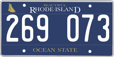 RI license plate 269073