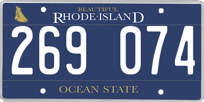 RI license plate 269074