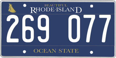 RI license plate 269077