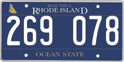 RI license plate 269078