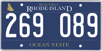 RI license plate 269089