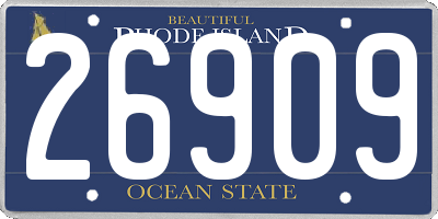 RI license plate 26909