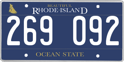 RI license plate 269092