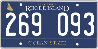 RI license plate 269093