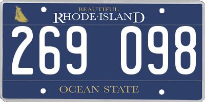 RI license plate 269098
