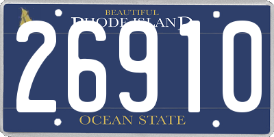 RI license plate 26910